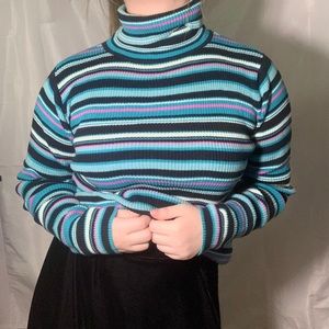Denver Hayes Strip Turtleneck Sweater